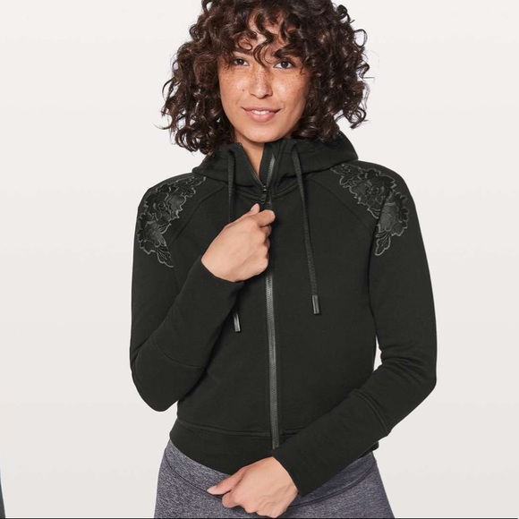 lululemon athletica Jackets & Blazers - Lululemon Embroidered To You Hoodie Jacket in Black